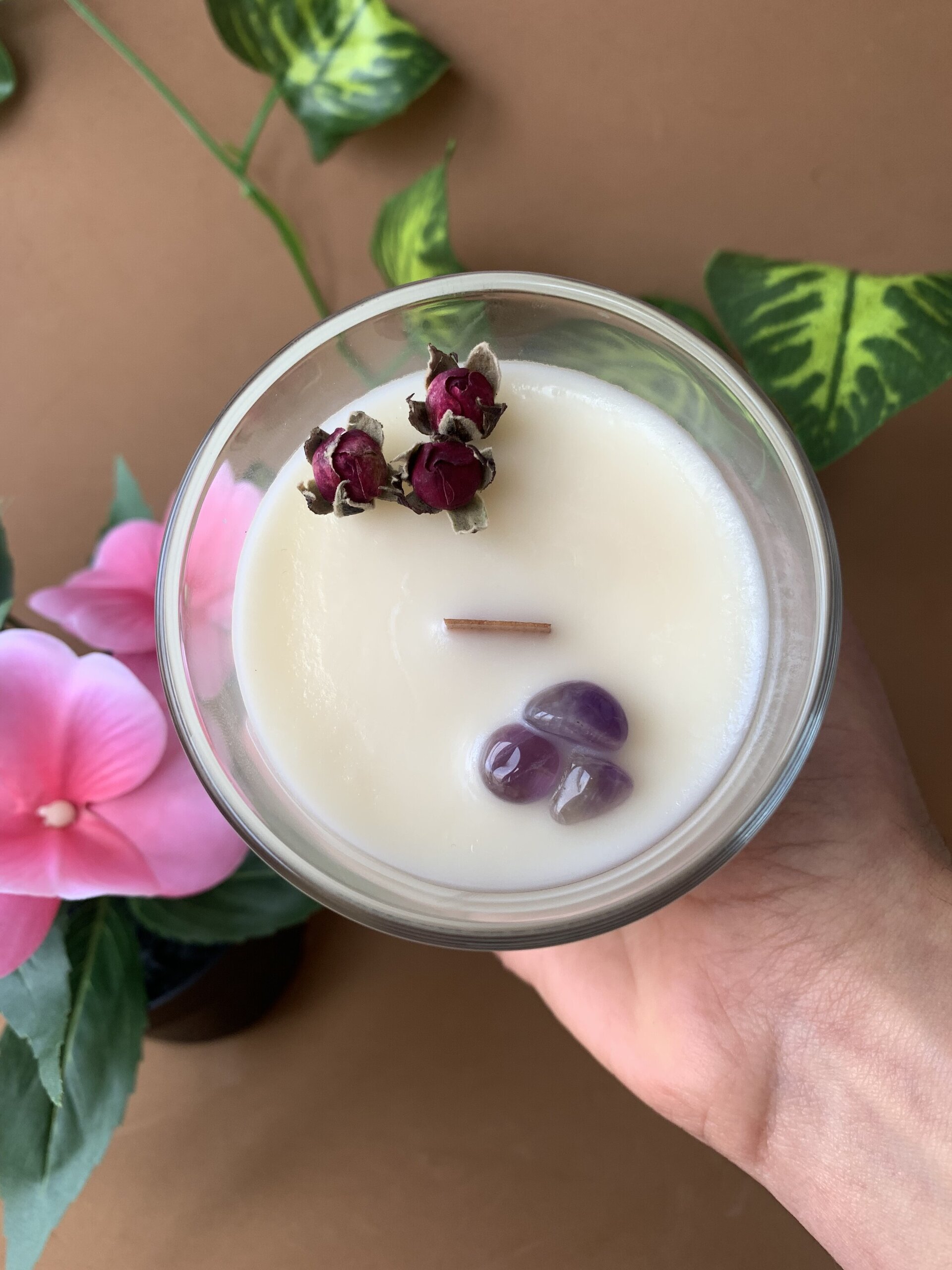 Vela aromática rosas y amatista - 2